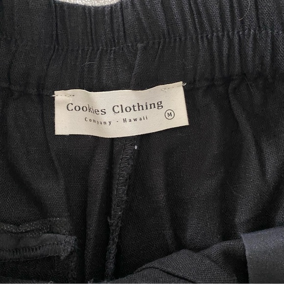 Black Linen Blend Trousers - Picture 7 of 9